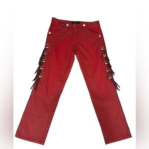 ISABEL MARANT Rodwell Red Jeans with Fringe
Women's Size 38
